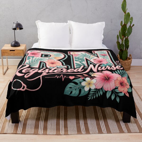 Item preview, Tropical Floral Registered Nurse RN Hibiscus Flowers Aesthetic Nursing Healthcare Profession designed and sold by Chaya Reid.