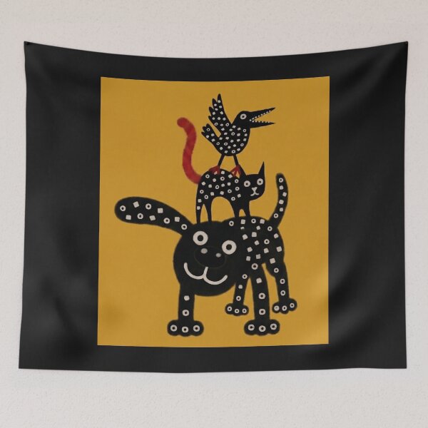Item preview, Playful Dog, Cat and Bird designed and sold by ZunZunArt.
