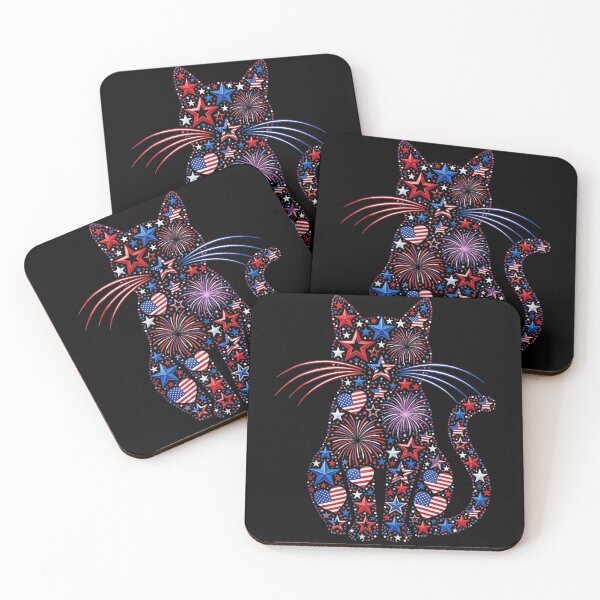 Item preview, Patriotic American Flag Cat Stars and Stripes 4th of July Independence Day designed and sold by Chaya Reid.