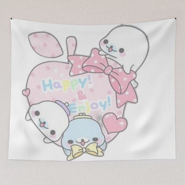 Item preview, Kawaii Pastel Seals Happy & Enjoy Apple designed and sold by AesthinkArt.