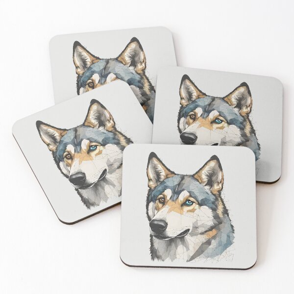 Item preview, Geometric Siberian Husky – Modern Pet Art designed and sold by Tklezardesigns.