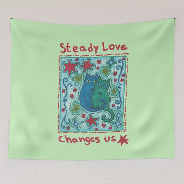 Item preview, Steady Love Changes Us Cat Art Whimsical Romantic Design designed and sold by graviolajones.