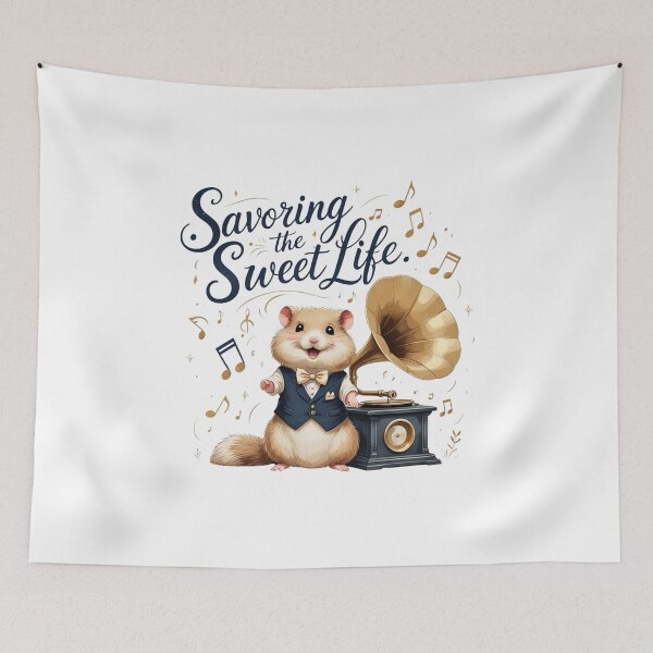 Item preview, Savoring The Sweet Life Vintage Hamster Gramophone Preppy designed and sold by AQUILAKREO.