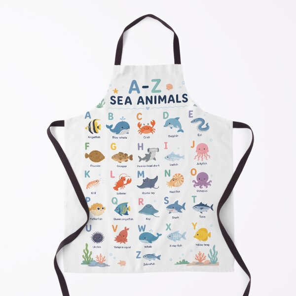 Item preview, Cute A-Z Sea Animals Alphabet Illustration designed and sold by CosmoPixelArts.