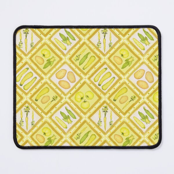 Item preview, Yellow vegetable diamond grid illustration print designed and sold by EmmaSB-Designs.