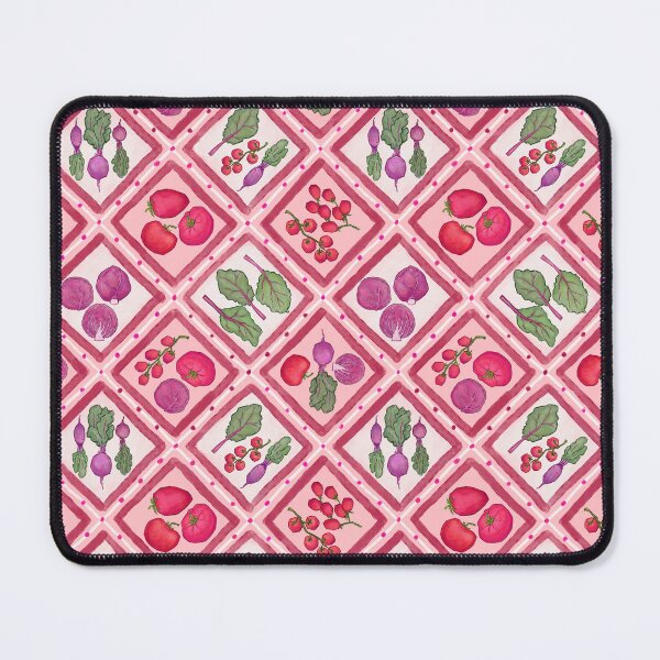 Item preview, Red vegetable diamond grid illustration print designed and sold by EmmaSB-Designs.