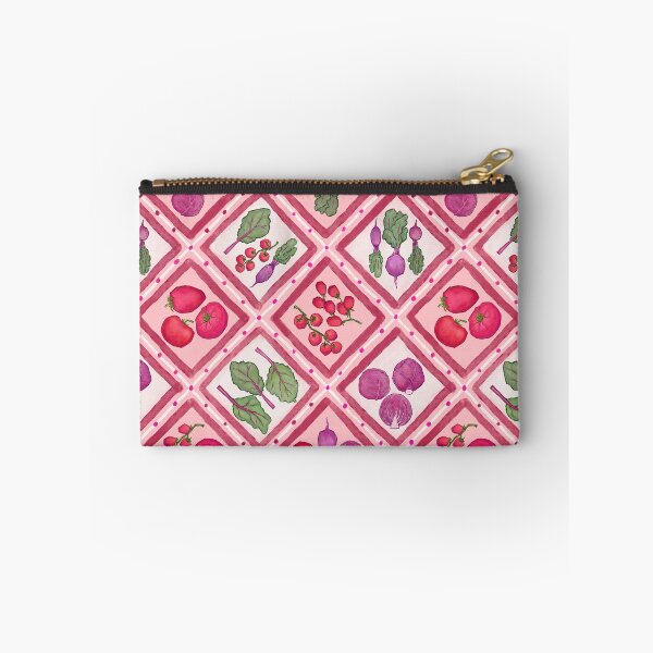 Item preview, Red vegetable diamond grid illustration print designed and sold by EmmaSB-Designs.