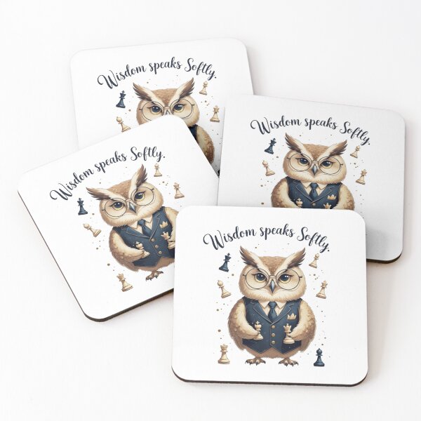 Item preview, Wisdom Speaks Softly Preppy Owl Chess Player Dark Academia designed and sold by AQUILAKREO.