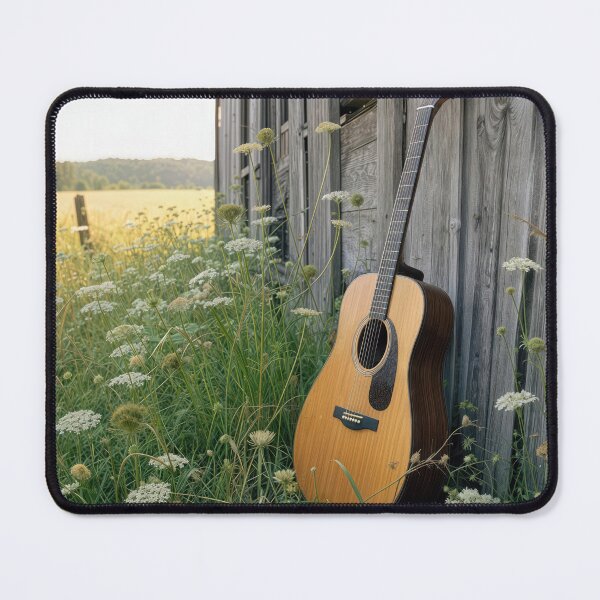 Item preview, Acoustic Guitar Leaning on an Old Barn designed and sold by Maria Dryfhout.
