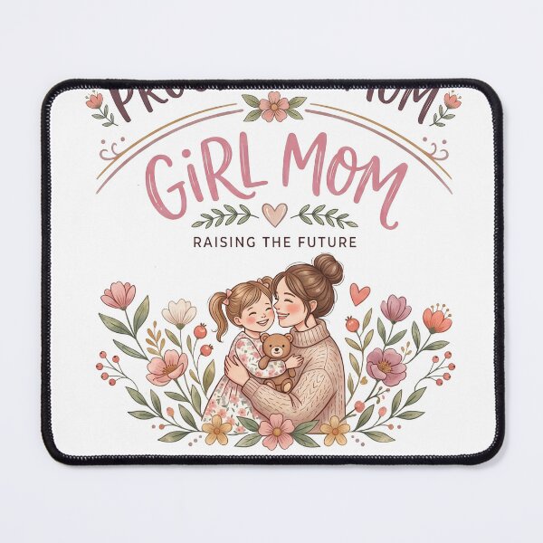 Item preview, Girl Mom Design | Proud Girl Mom | Raising the Future | Boho Floral Mother Daughter Art designed and sold by CUTE & FUN CREATIONS.