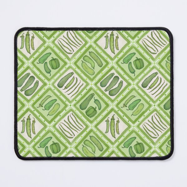 Item preview, Green vegetable diamond grid illustration print designed and sold by EmmaSB-Designs.