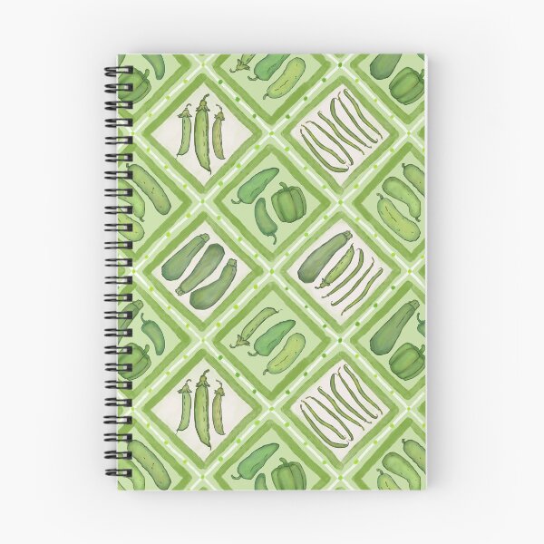 Item preview, Green vegetable diamond grid illustration print designed and sold by EmmaSB-Designs.