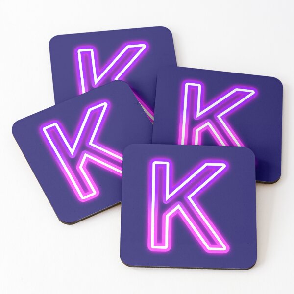 Item preview, Letter K Neon Pink Purple Glow - Retro Futuristic Monogram Initial designed and sold by SolutionsArt.