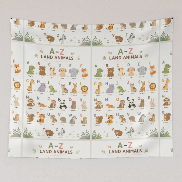 Item preview, Colorful Kids Alphabet Animals A-Z Collection designed and sold by CosmoPixelArts.