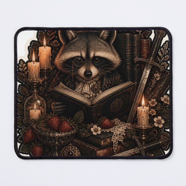 Item preview, Raccoon Library Gothic Sticker designed and sold by Imaginarium of Chaos falcon88 .