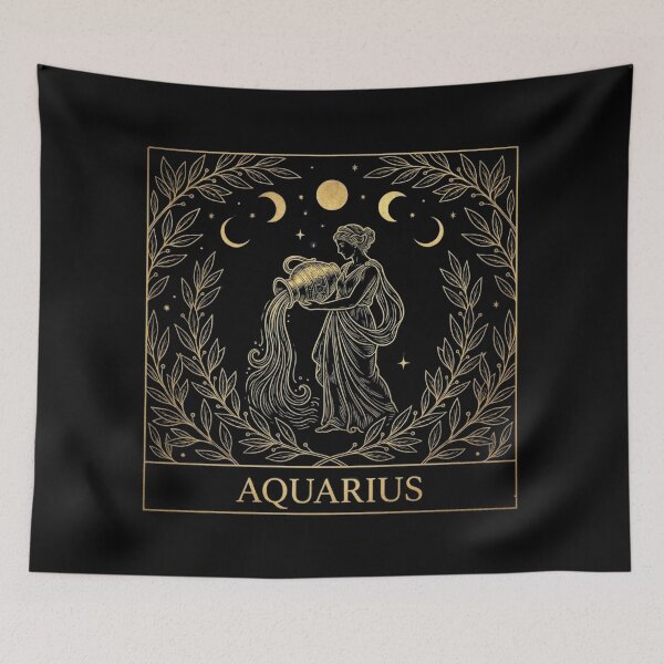 Item preview, Aquarius Zodiac Gold Celestial Water Bearer - Dark Academia Style designed and sold by AMS.