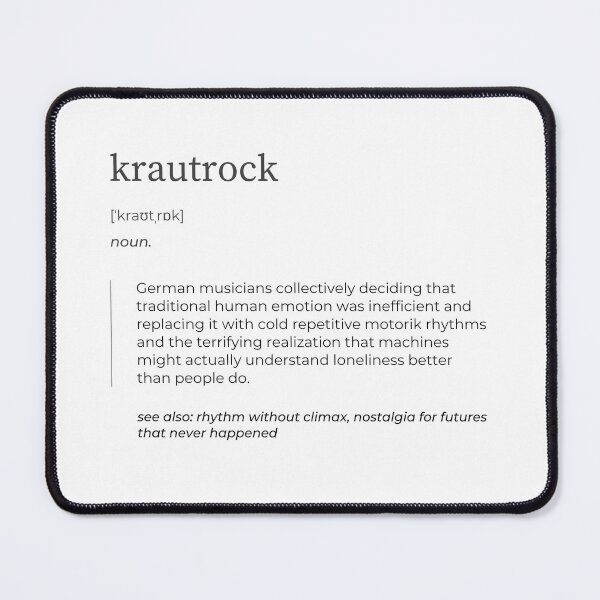Item preview, Krautrock – Minimalist Dictionary Definition (Satirical Typography Art) designed and sold by MUSIK DEFINITION.