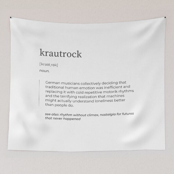 Item preview, Krautrock – Minimalist Dictionary Definition (Satirical Typography Art) designed and sold by MUSIK DEFINITION.