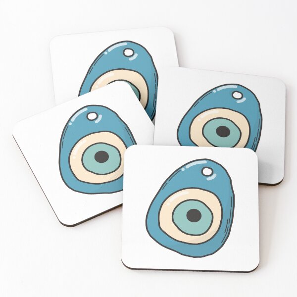 Artikelvorschau, Nazar-Amulett mit bösem Blick – Illustration eines blauen Boho-Amuletts entworfen und verkauft von Artsy Corner.