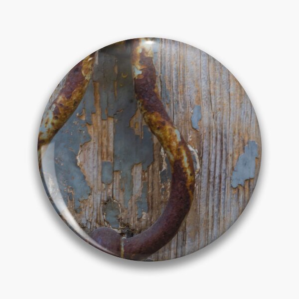 Item preview, Rusty Door Knocker on Peeling Paint Wooden Door With Vintage Weathered Texture and Patina designed and sold by Nmallia.