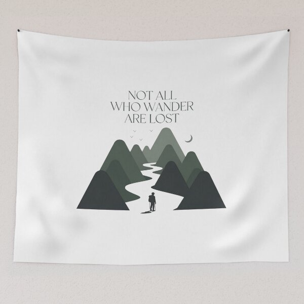 Item preview, Not All Who Wander Are Lost – Minimalist Mountain Path Hiker Travel Design designed and sold by ArcticFoxStudio.