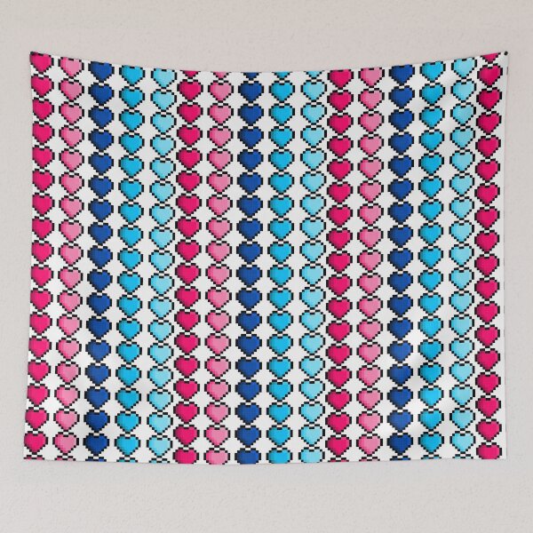 Item preview, Pixel Omnisexual Pride Flag Hearts designed and sold by HarveyHandcraftsandDesigns.