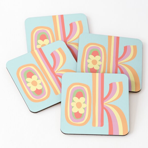 Item preview, Soft Pastel Dream Retro Floral OK Typography Alphabet Art designed and sold by nineFlorals.