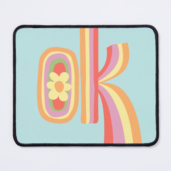Item preview, Soft Pastel Dream Retro Floral OK Typography Alphabet Art designed and sold by nineFlorals.