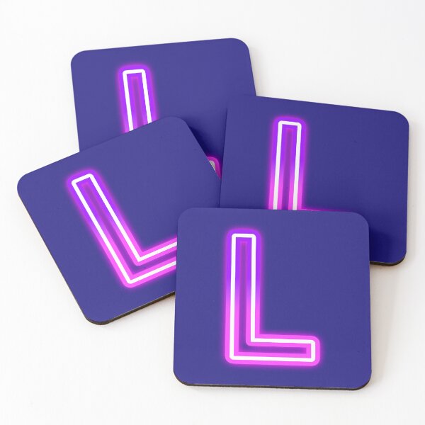 Item preview, Letter L Neon Pink Purple Glow - Retro Futuristic Monogram Initial designed and sold by SolutionsArt.