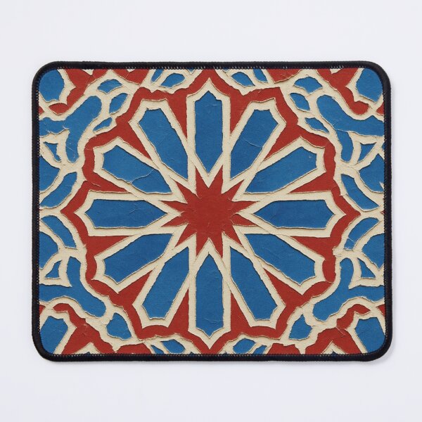 Item preview, Red Blue Islamic Star Tile Art | Torn Paper Texture Arabesque | Moroccan Geometric Mandala Design designed and sold by Patterns Workshop.