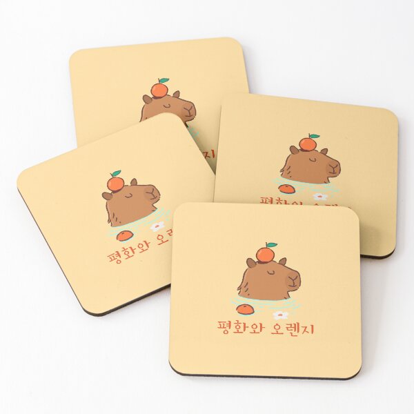 Item preview, Capybara Peace and Oranges Korean designed and sold by DJCartoonDesigns.