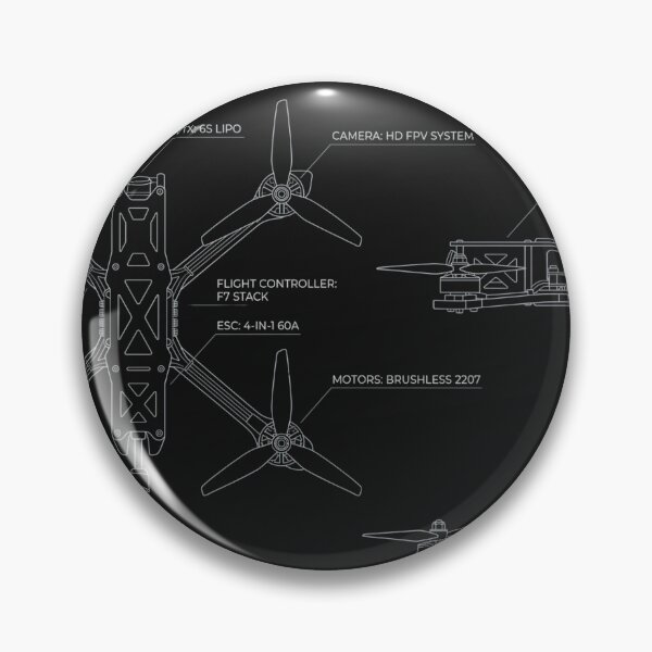 Item preview, FPV Drone Technical Schematic - Modern Quadcopter Blueprint designed and sold by MarVan-Prints.