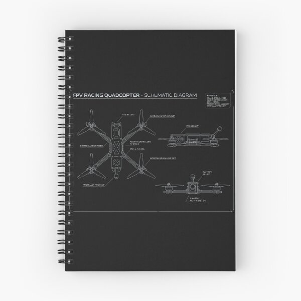 Item preview, FPV Drone Technical Schematic - Modern Quadcopter Blueprint designed and sold by MarVan-Prints.