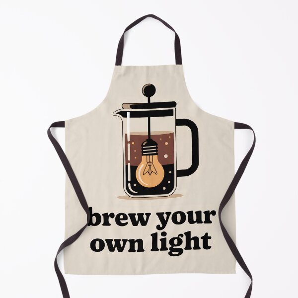 Item preview, Brew Your Own Light – Minimalist French Press Coffee Art, Glowing Inspiration Illustration designed and sold by Montodesign.