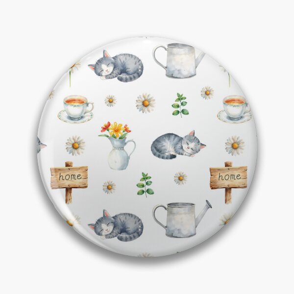 Item preview, Cozy Cat and Daisy Cottagecore Pattern designed and sold by HelgaCraftery.