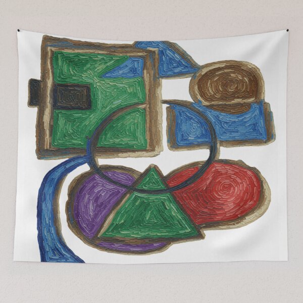 Item preview, Shapes Misbehaving Van Gogh Style colorful geometric abstract design designed and sold by SmashingDeals.