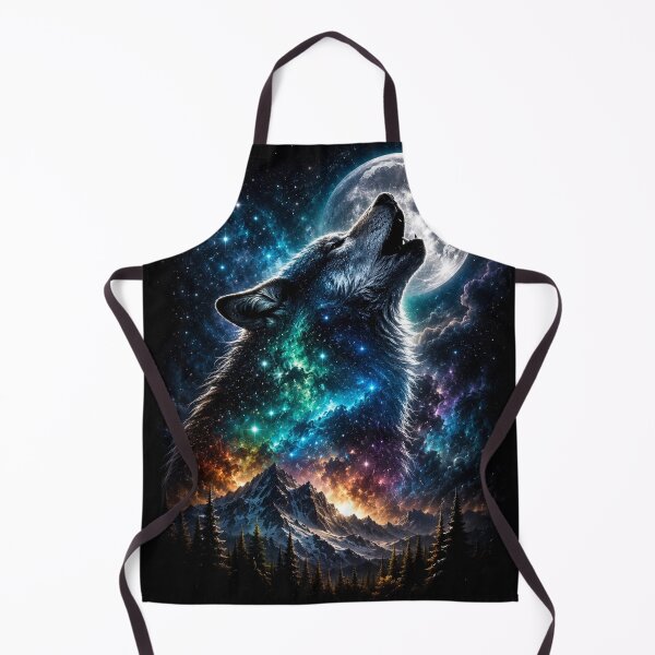 Item preview, Cosmic Wolf Howling Galaxy Moon Night designed and sold by ThePixelMind.