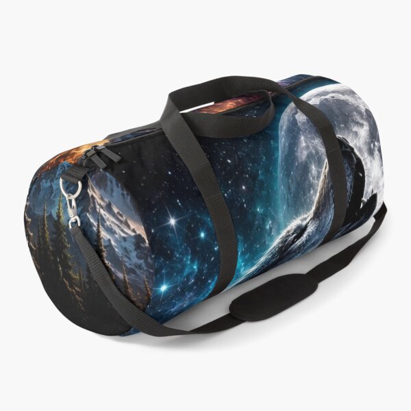 Item preview, Cosmic Wolf Howling Galaxy Moon Night designed and sold by ThePixelMind.