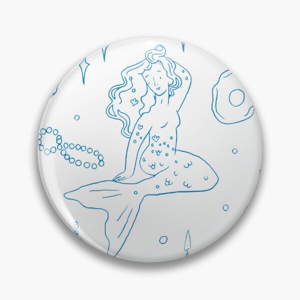 Item preview, Mermaid Princess Ocean Fantasy Blue Toile Pattern designed and sold by tanjica.