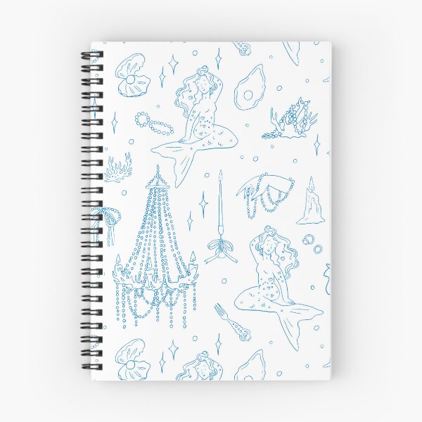 Item preview, Mermaid Princess Ocean Fantasy Blue Toile Pattern designed and sold by tanjica.
