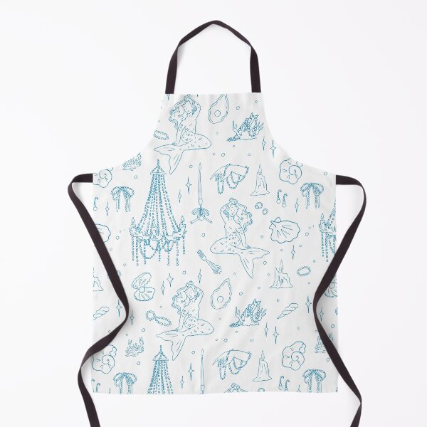 Item preview, Mermaid Princess Ocean Fantasy Blue Toile Pattern designed and sold by tanjica.