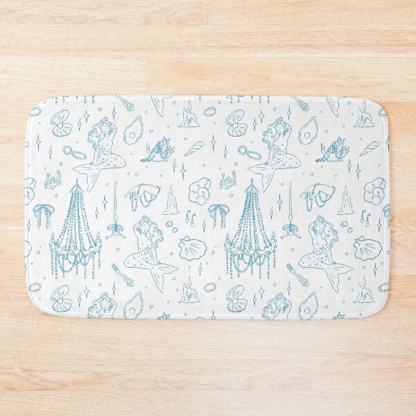 Item preview, Mermaid Princess Ocean Fantasy Blue Toile Pattern designed and sold by tanjica.