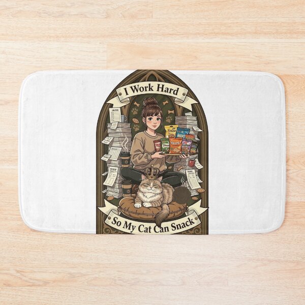 Item preview, I Work Hard So My Cat Can Snack Funny Cat Mom Art designed and sold by YMLux.