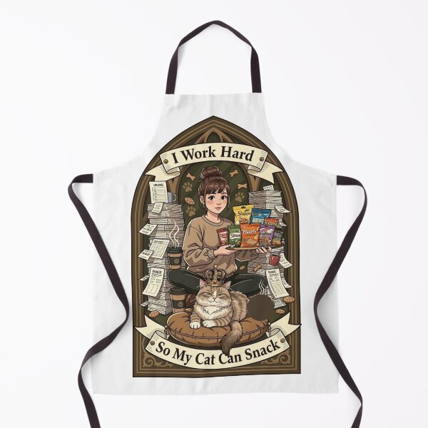 Item preview, I Work Hard So My Cat Can Snack Funny Cat Mom Art designed and sold by YMLux.