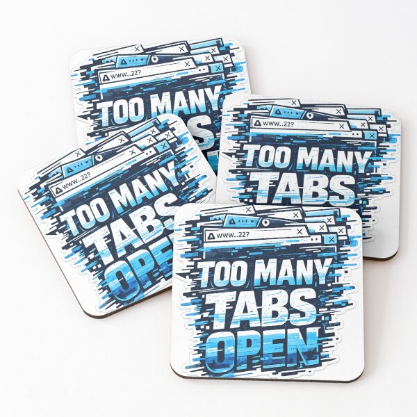 Item preview, Too Many Tabs Open Tech Humor Sticker | Glitch Browser Meme Aesthetic Laptop Decal designed and sold by Kannada Ink Studio.
