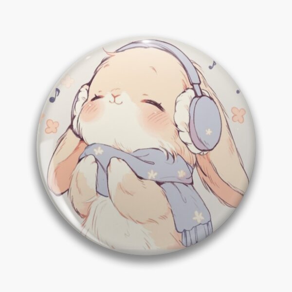 Item preview, Drawing of happy bunny's winter music moment  designed and sold by NivyasArtistry.