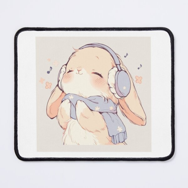 Item preview, Drawing of happy bunny's winter music moment designed and sold by NivyasArtistry.