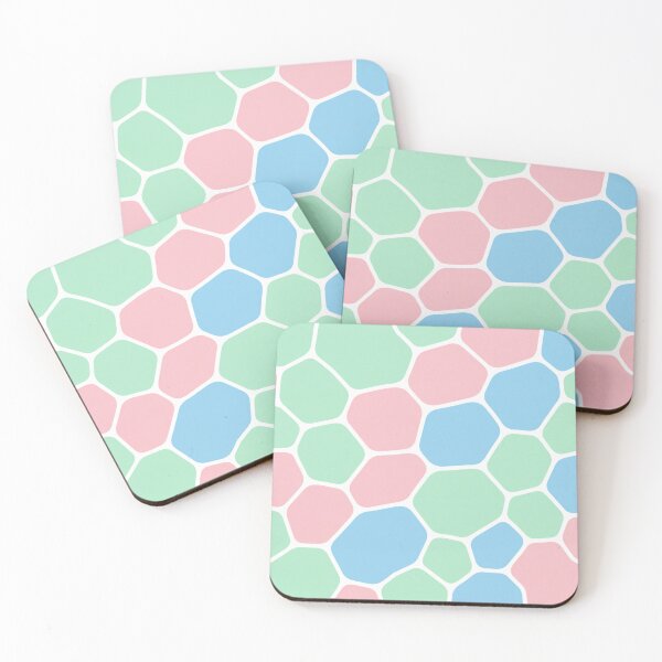 Item preview, Pastel Mosaic Honeycomb Pattern | Pink Green Blue Geometric Tile Art | Cute Kawaii Cell Design designed and sold by Patterns Workshop.