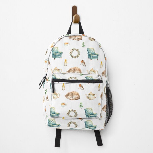 Item preview, Cozy Cottagecore Watercolor Pattern | Sleeping Cat, Tea & Calm Home Vibes designed and sold by HelgaCraftery.