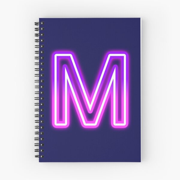 Item preview, Letter M Neon Pink Purple Glow - Retro Futuristic Monogram Initial designed and sold by SolutionsArt.